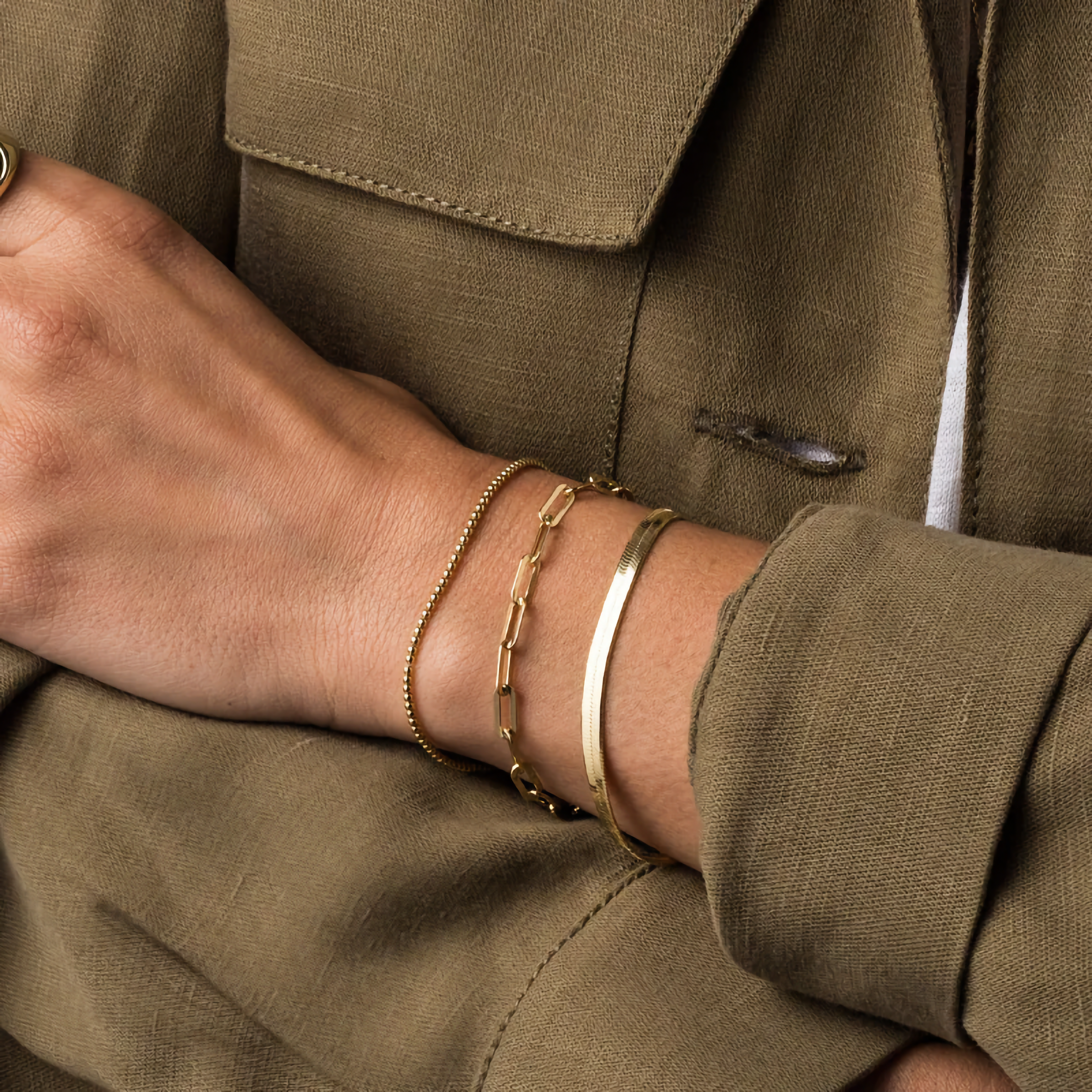 Ellaine Gold Herringbone Bracelet Image