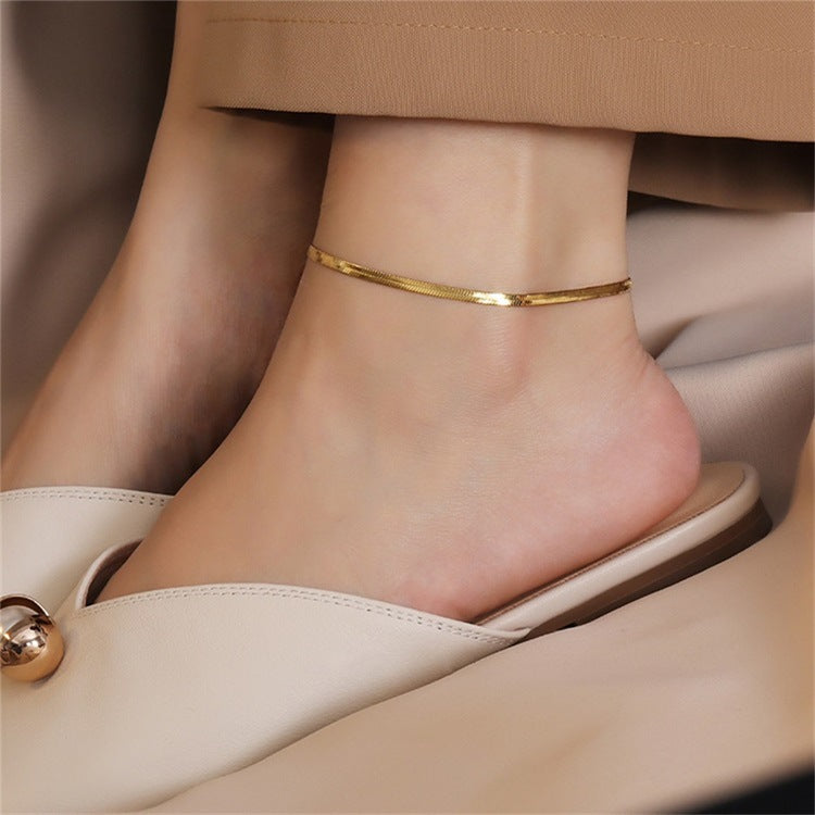 Gia Gold Herringbone Anklet Image