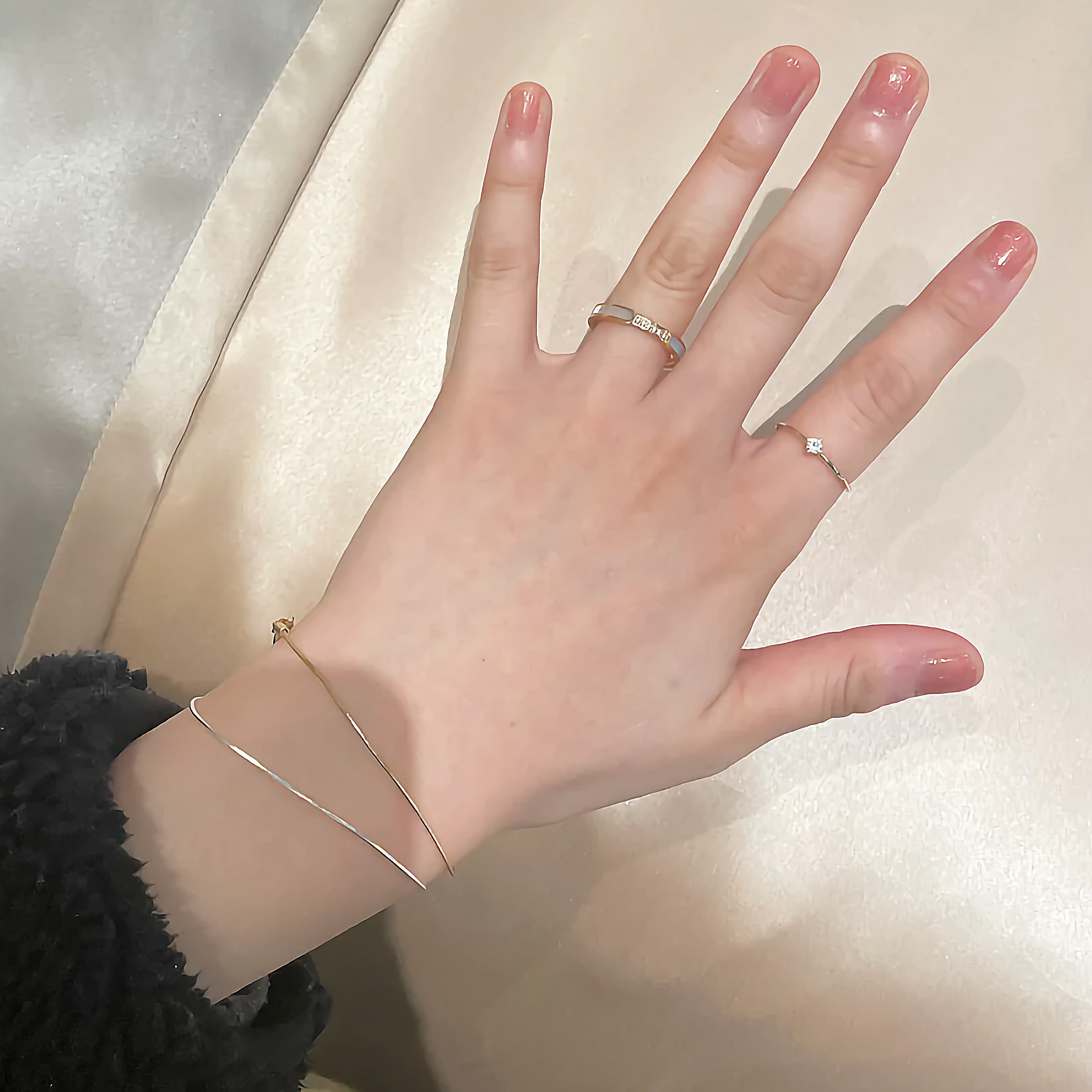 Gabrielle Diamond Simulant Gold Ring Image