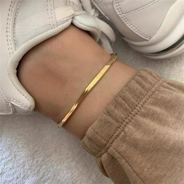 Gia Gold Herringbone Anklet Image