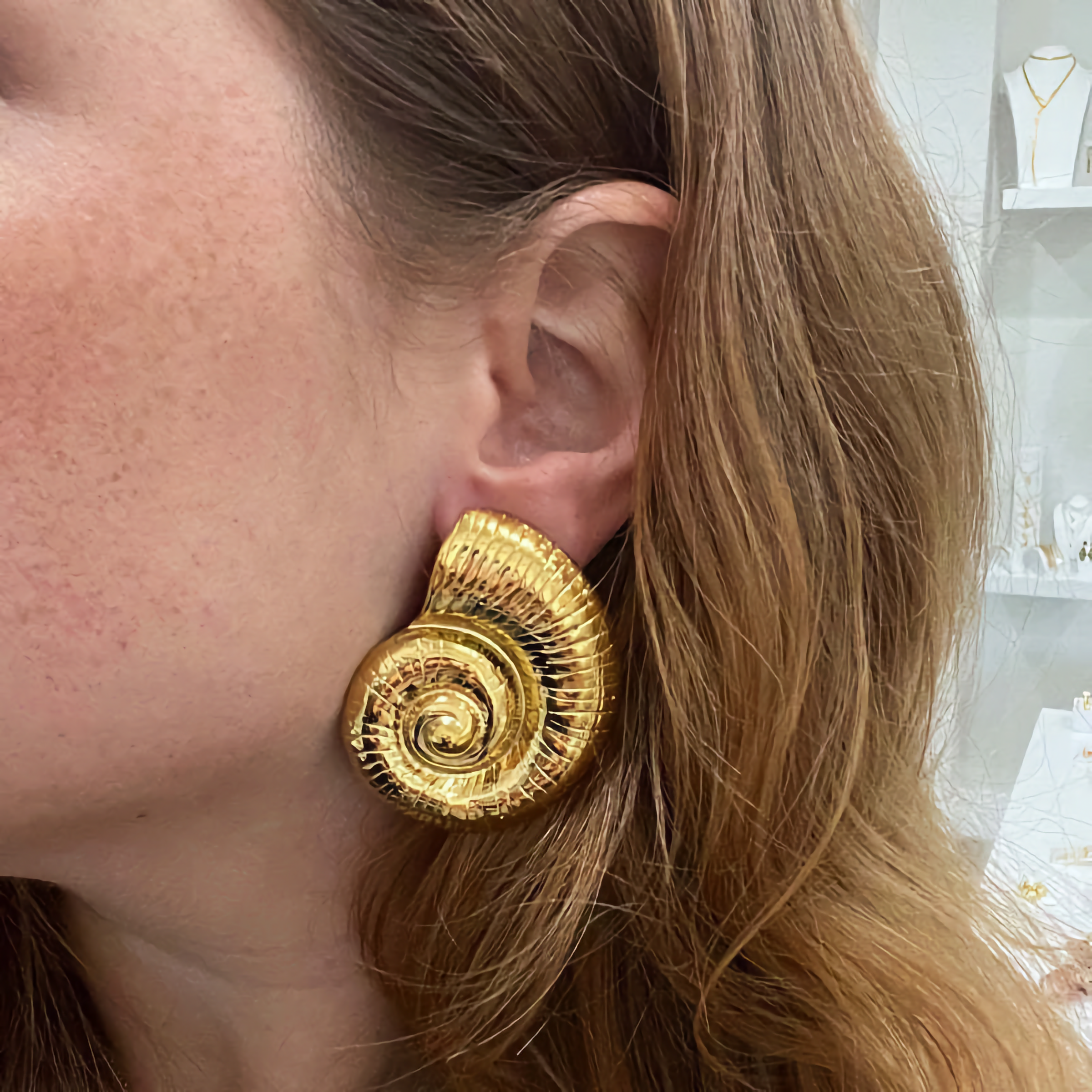 Nauticia Gold Shell Earrings Image