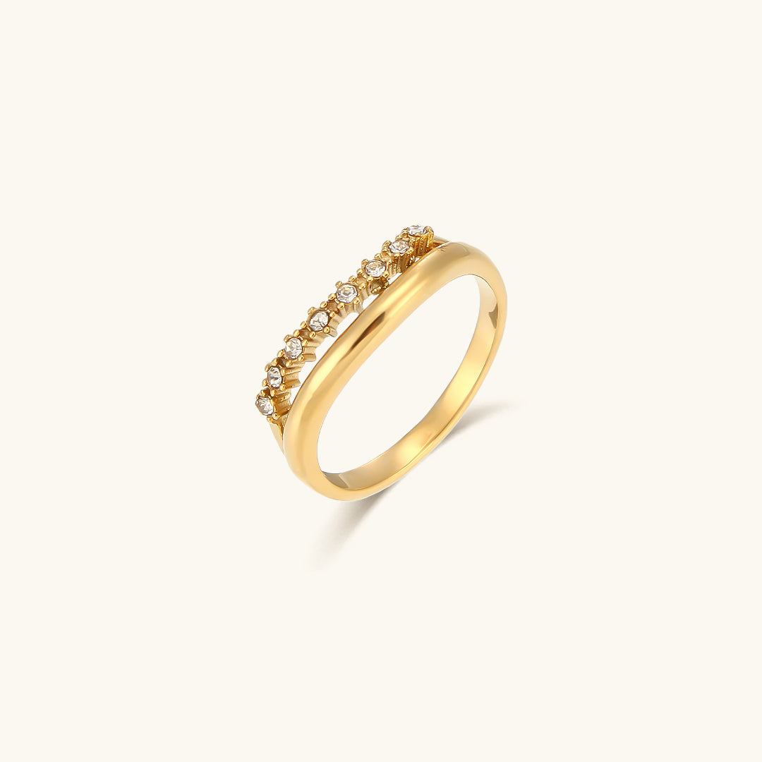 Adeline Diamond Simulant Gold Ring Image