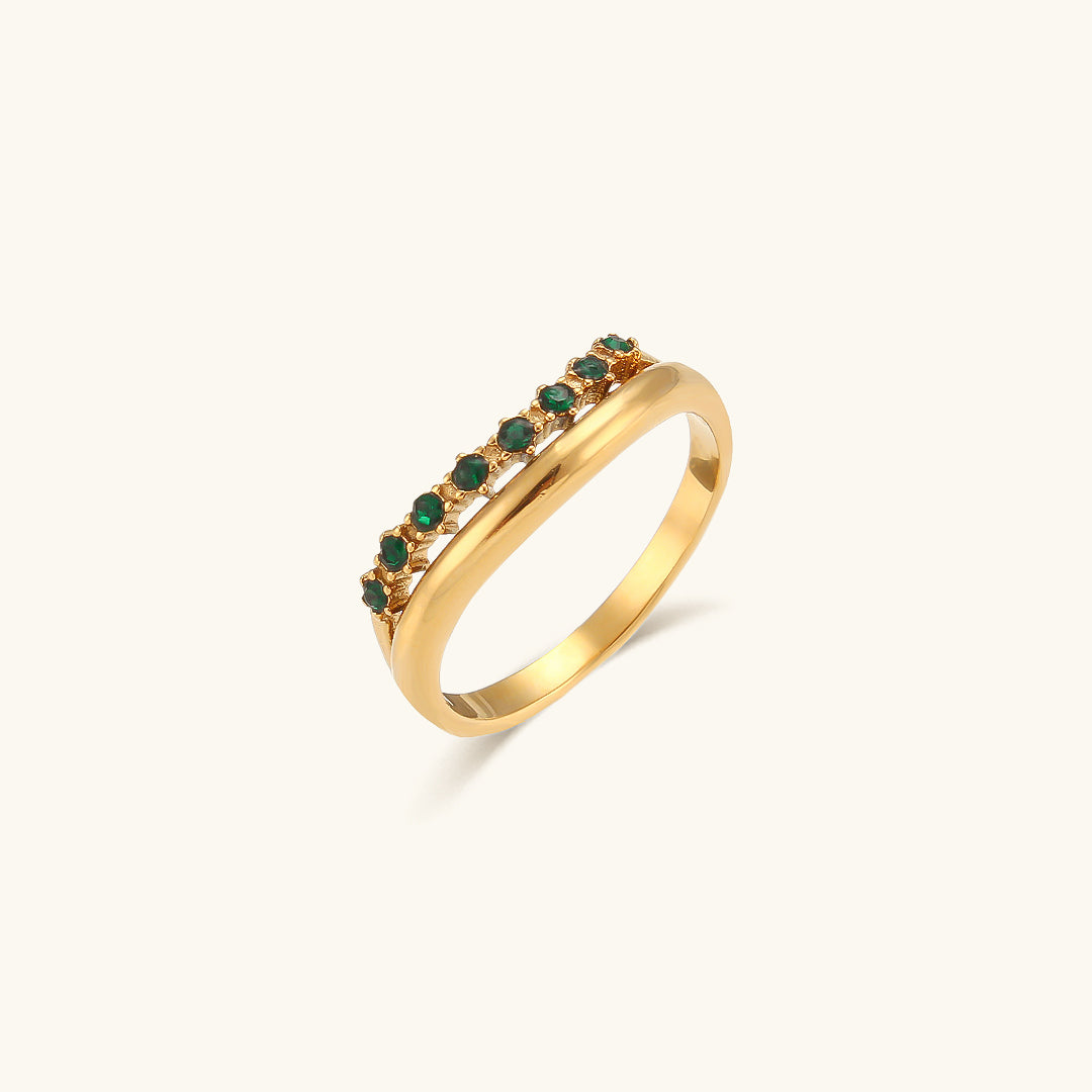 Adeline Diamond Simulant Gold Ring Image