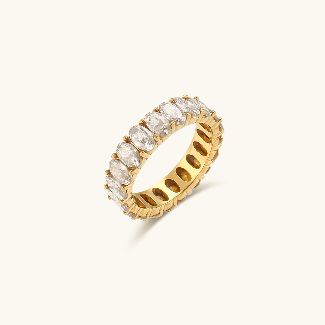 Antoinette Diamond Simulant Gold Ring Image