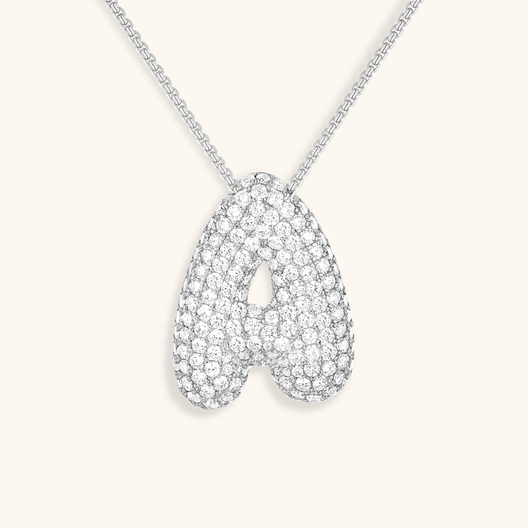 Bubble Initial Diamond Necklace Image