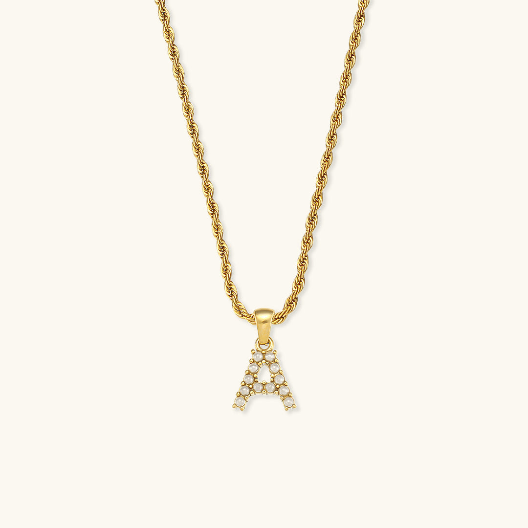 Elodie Initial Letter Pearl Necklace Image