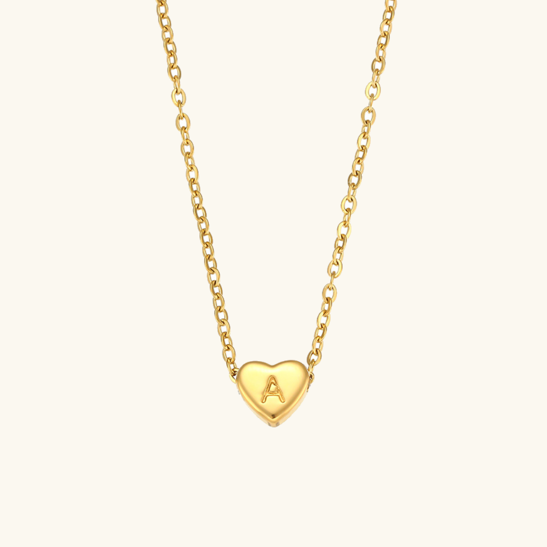 Heart Initial Gold Necklace Image