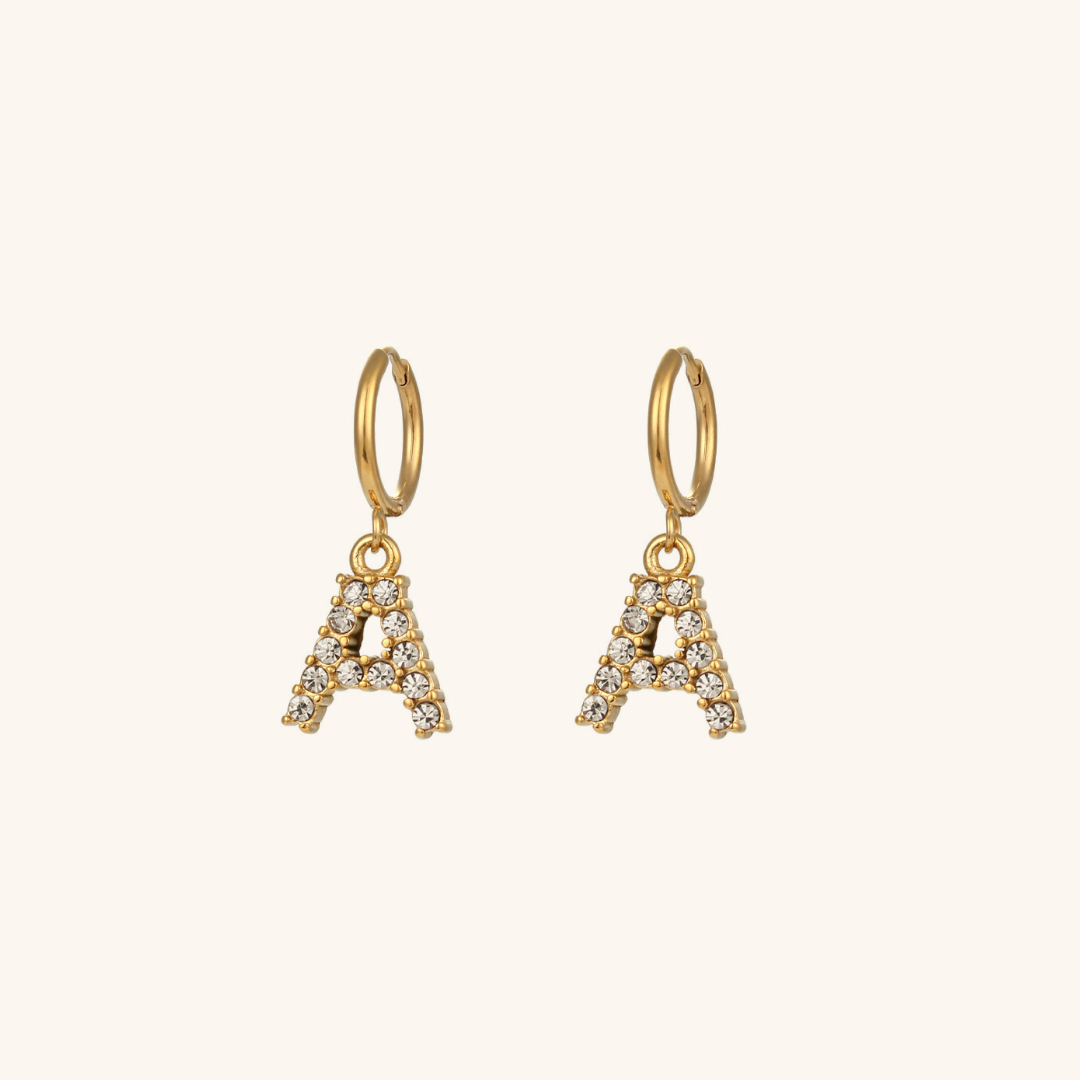 Wilhemina Initial Letter Earrings Image