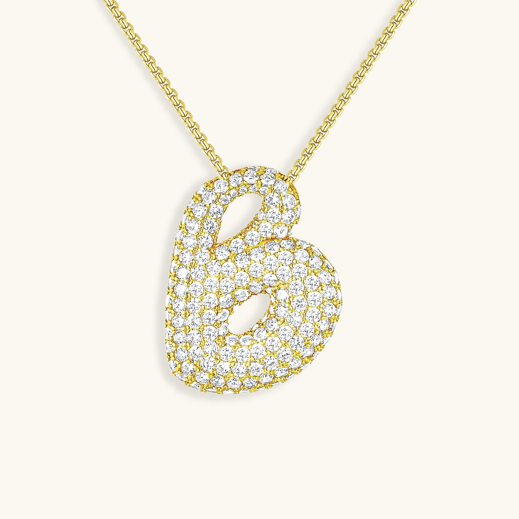 Bubble Initial Diamond Necklace Image