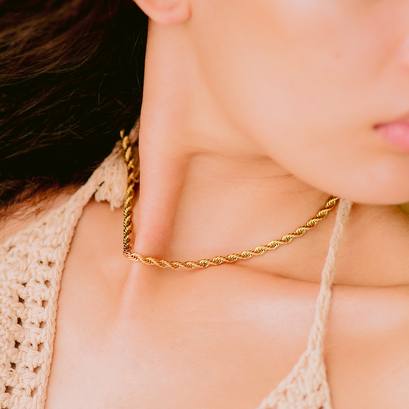 Bianca Rope Chain Gold Necklace Image