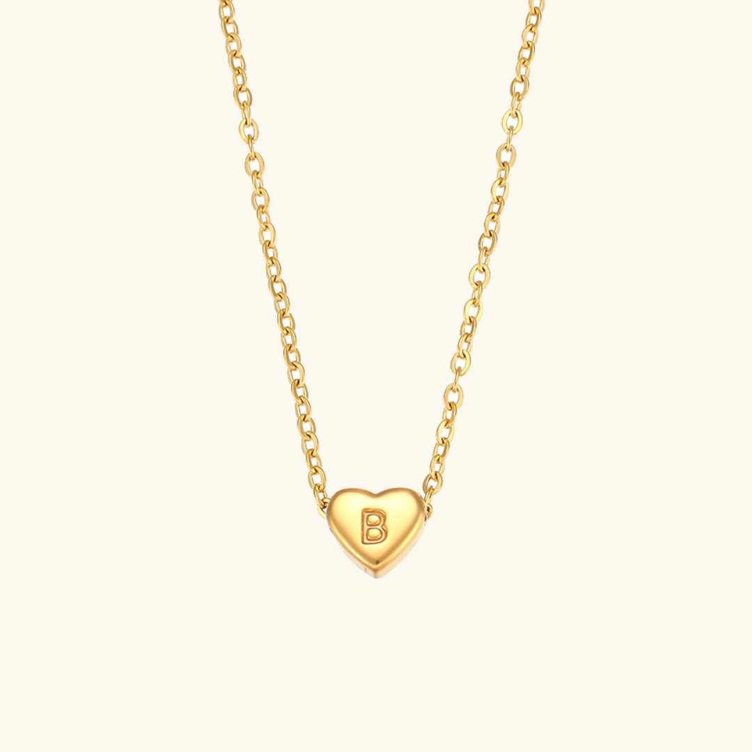 Heart Initial Gold Necklace Image