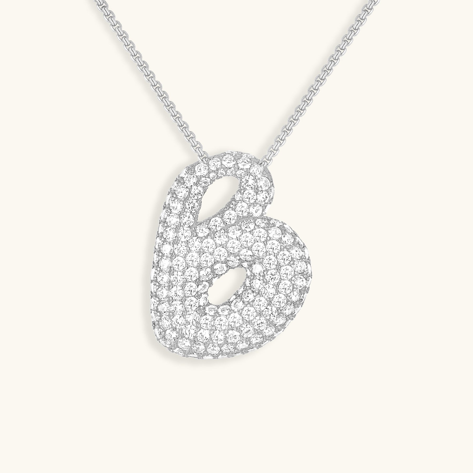 Bubble Initial Diamond Necklace Image