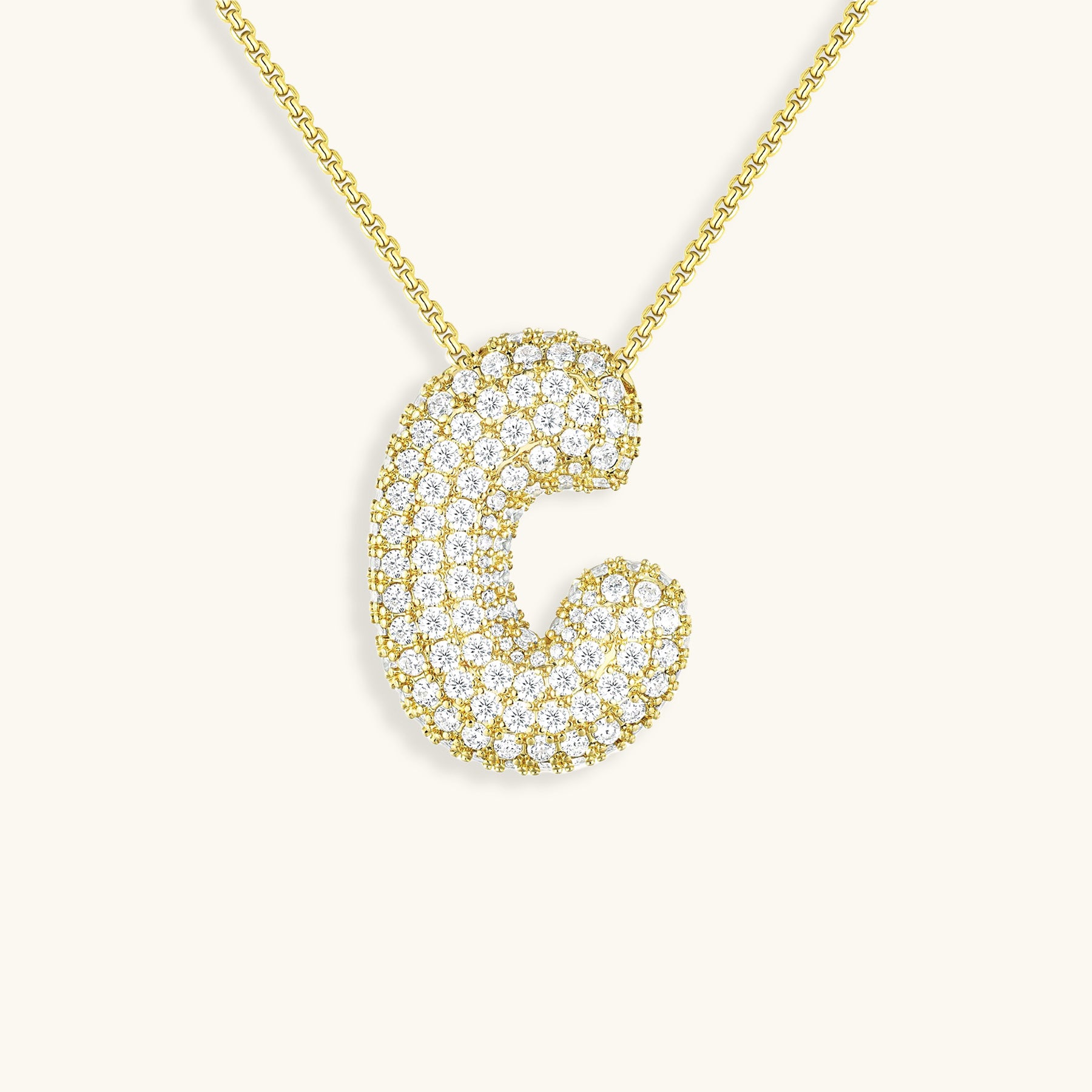 Bubble Initial Diamond Necklace Image