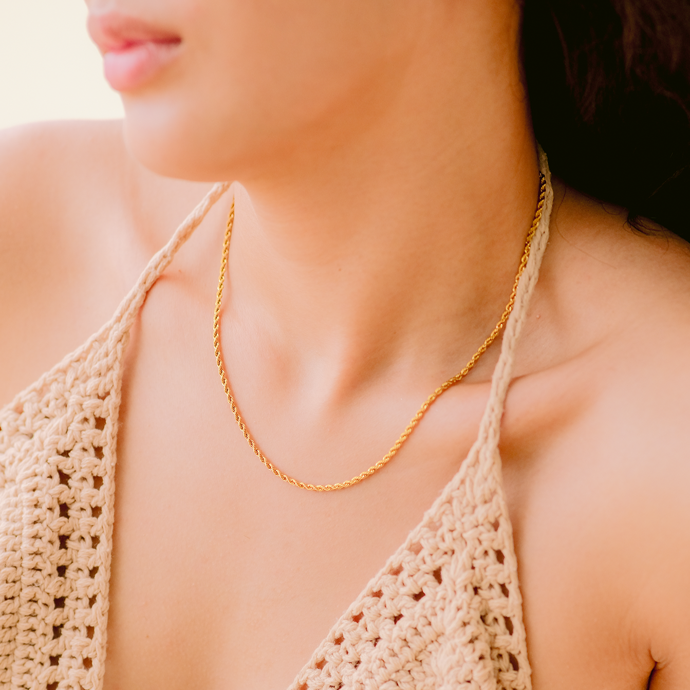 Calle Rope Chain Gold Necklace Image