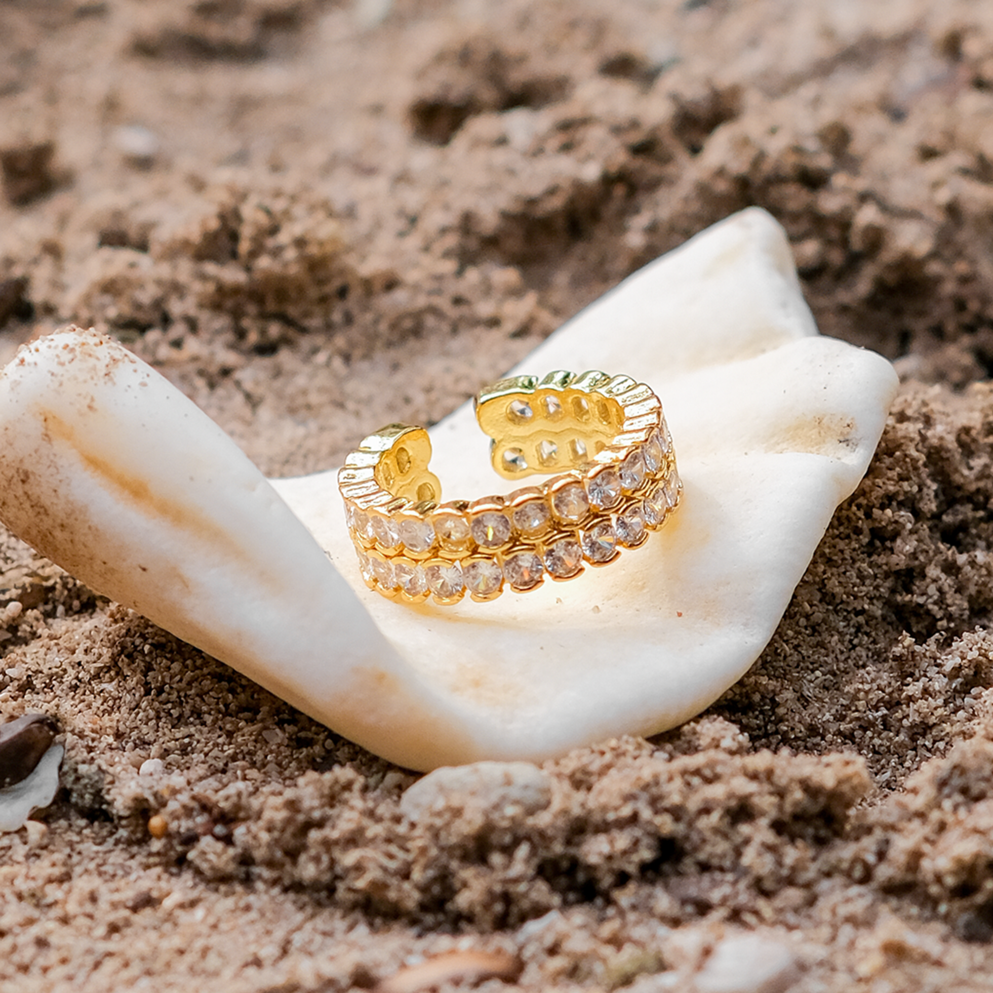 Cassandra Studded Gold Ring Image