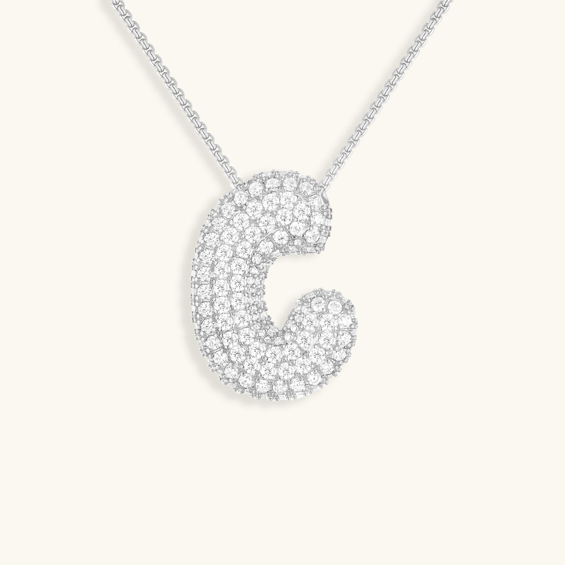 Bubble Initial Diamond Necklace Image