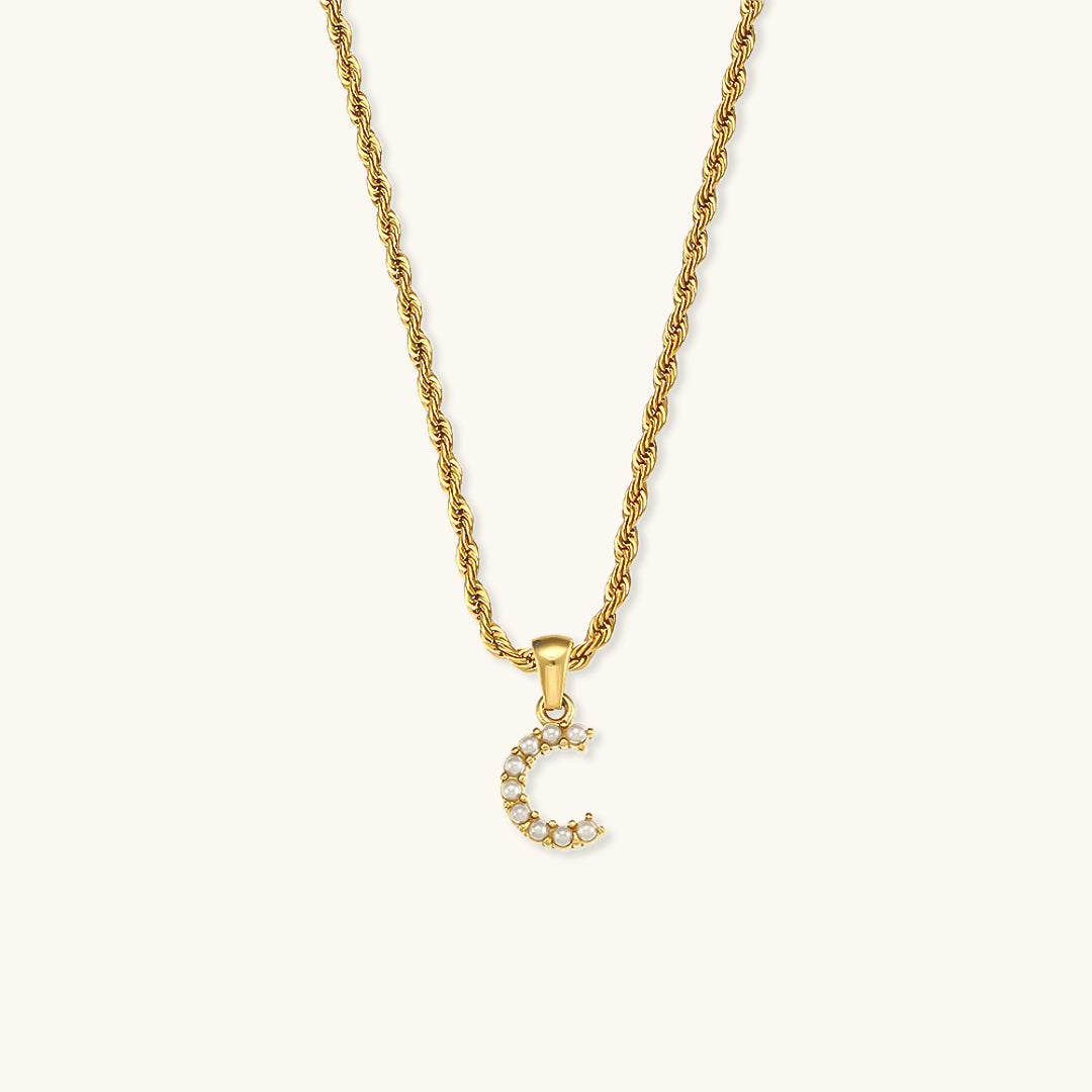 Elodie Initial Letter Pearl Necklace Image