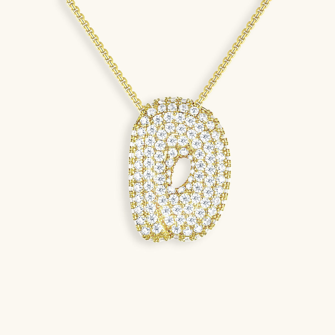 Bubble Initial Diamond Necklace Image