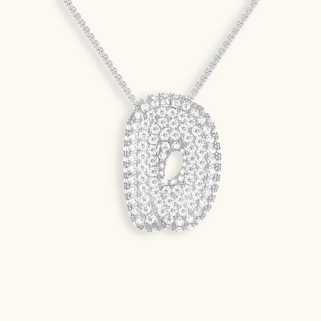 Bubble Initial Diamond Necklace Image