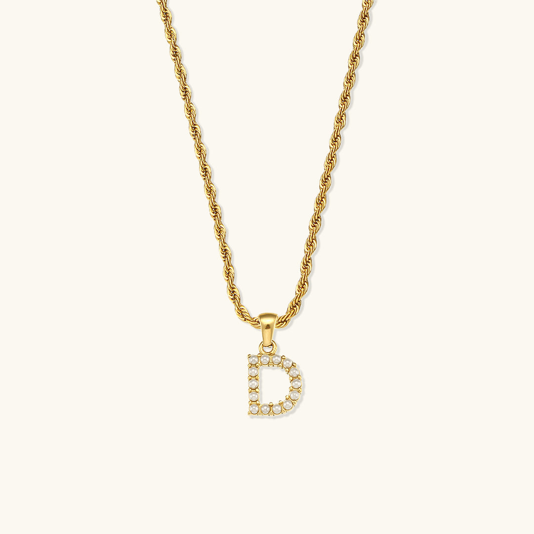 Elodie Initial Letter Pearl Necklace Image