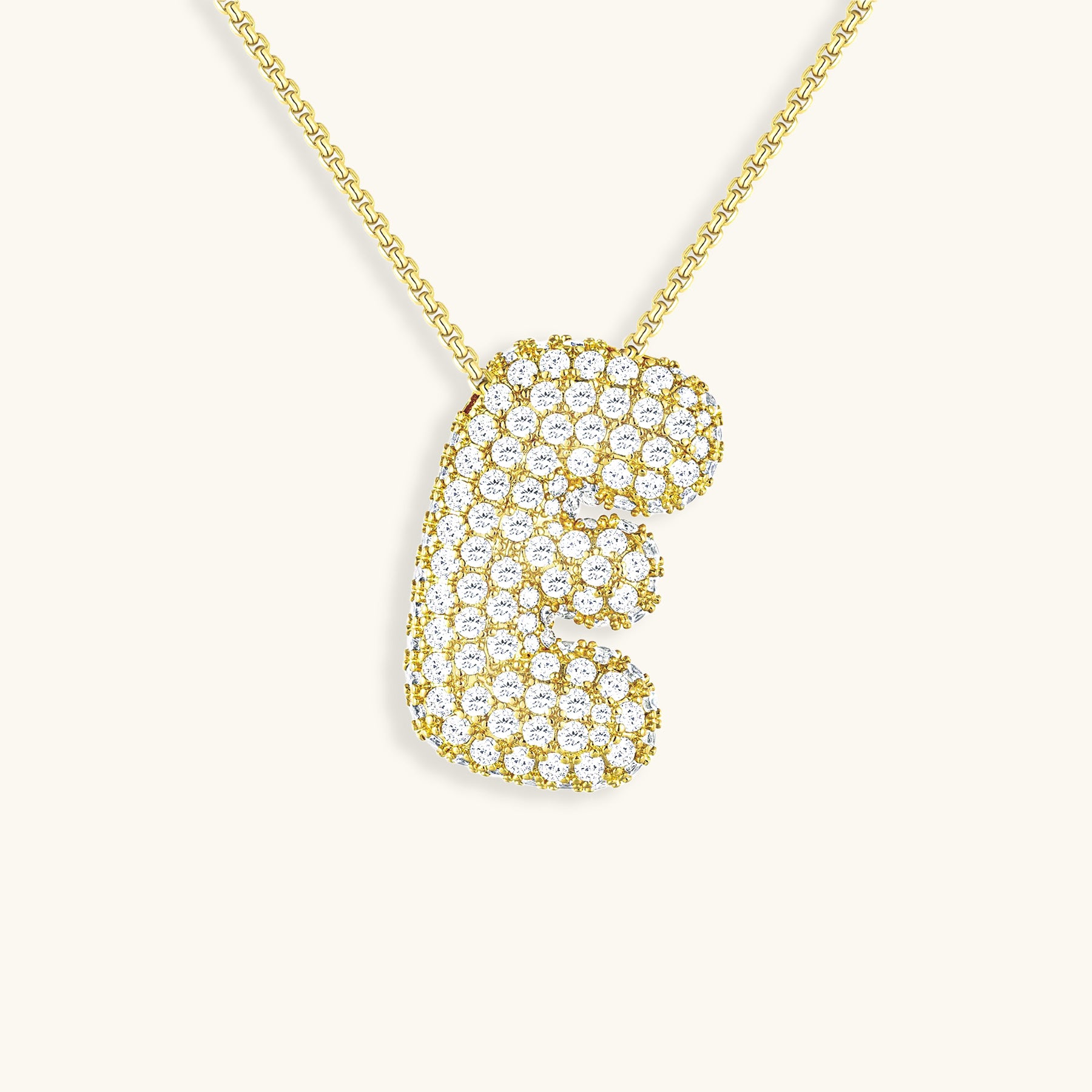 Bubble Initial Diamond Necklace Image