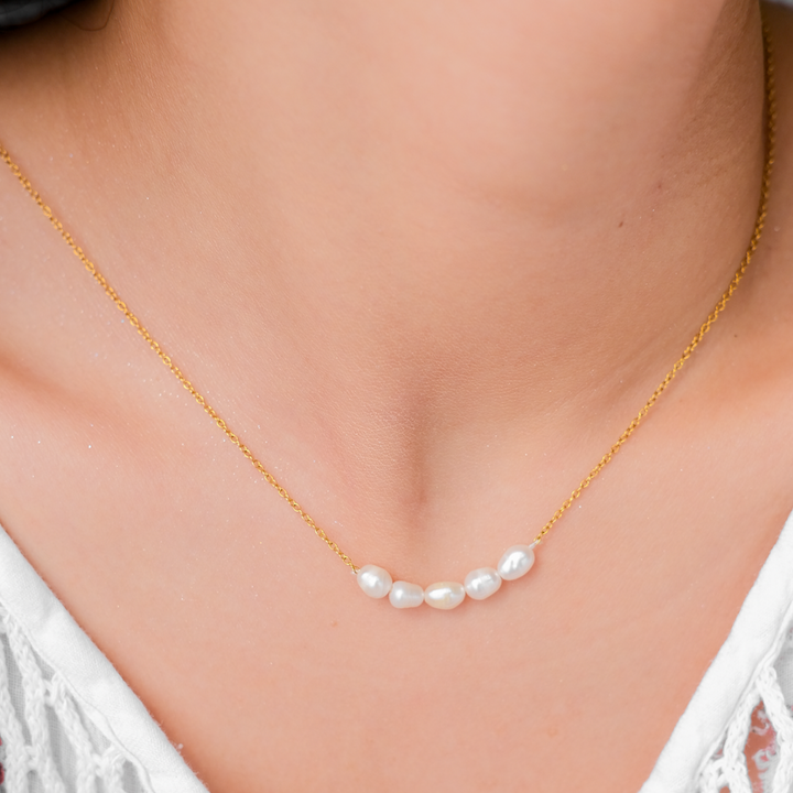 Elle Gold Pearl Necklace