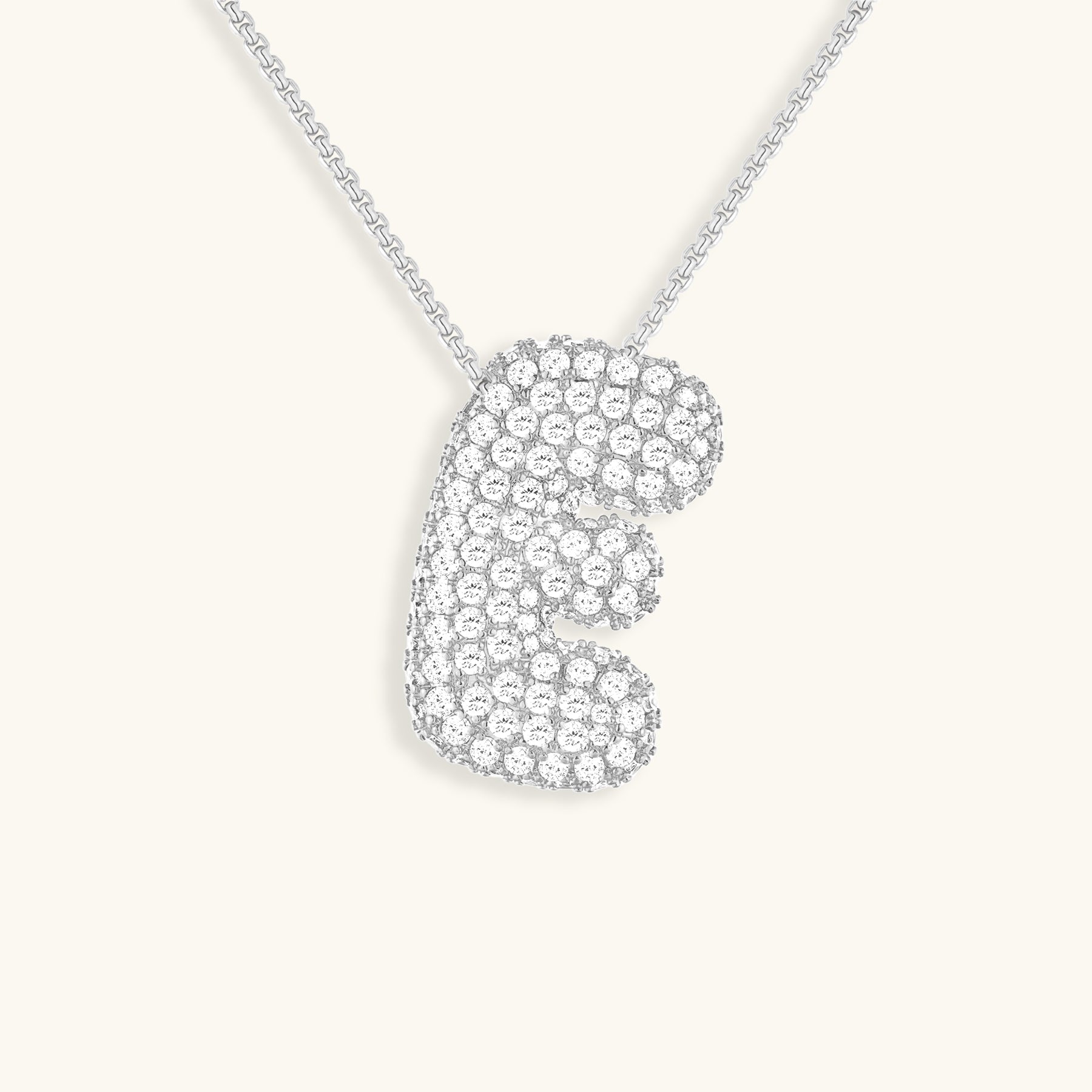 Bubble Initial Diamond Necklace Image