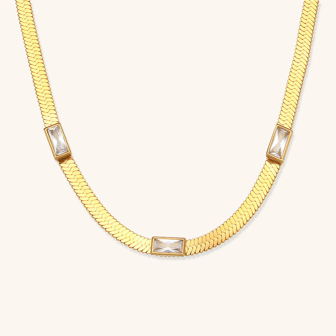 Eve Herringbone Gold Necklace Image