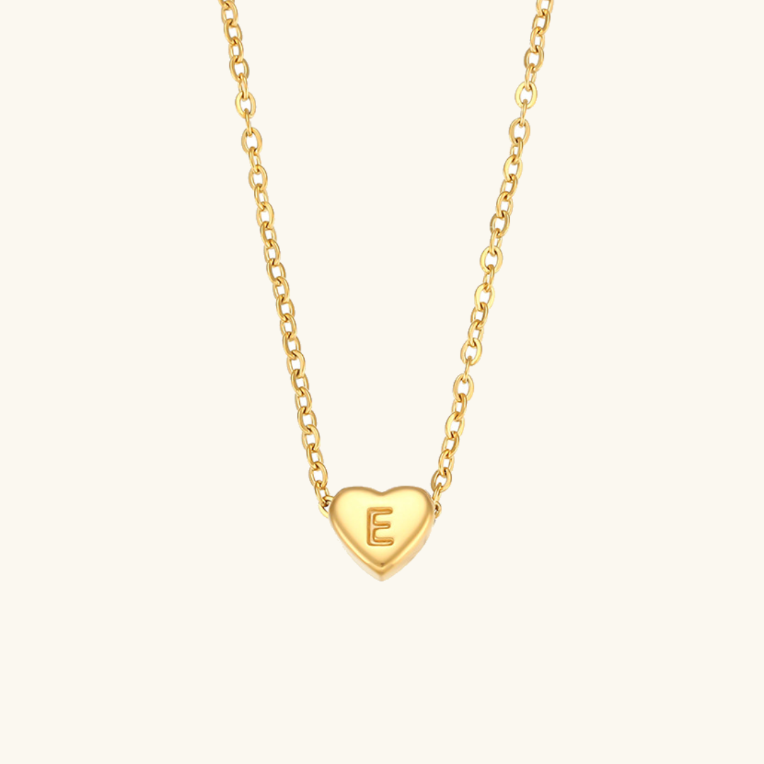 Heart Initial Gold Necklace Image