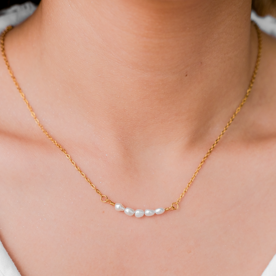 Fleur Freshwater Pearl Gold Necklace