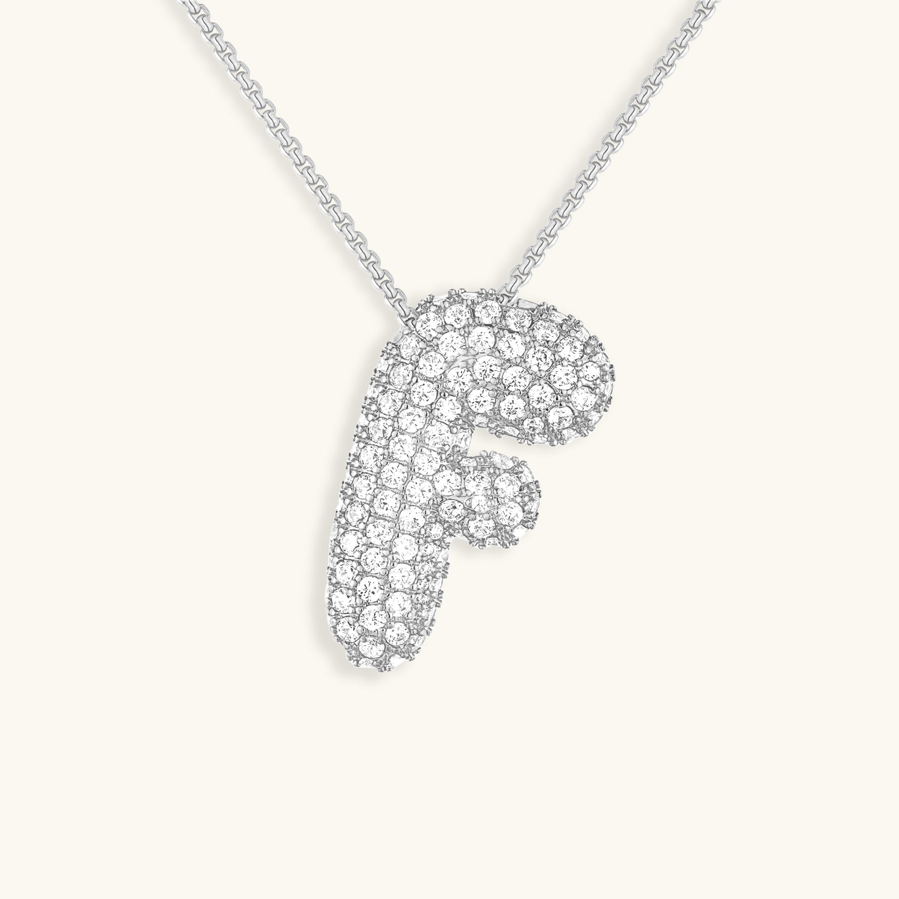 Bubble Initial Diamond Necklace Image