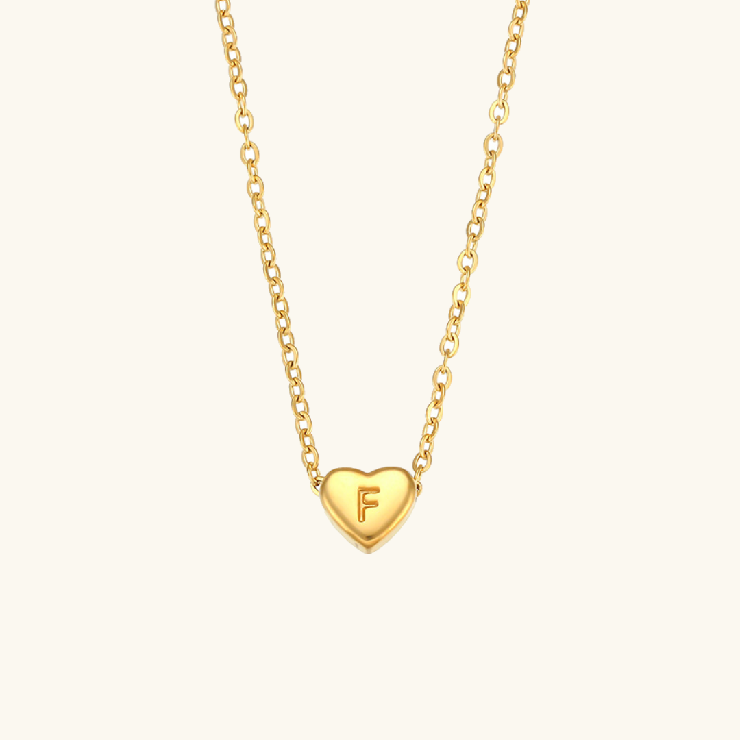 Heart Initial Gold Necklace Image