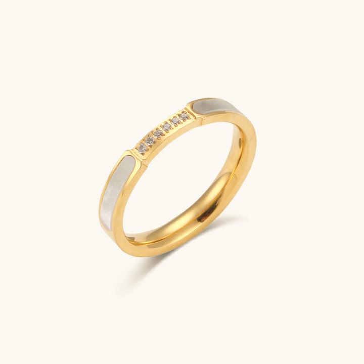 Gabrielle Diamond Simulant Gold Ring