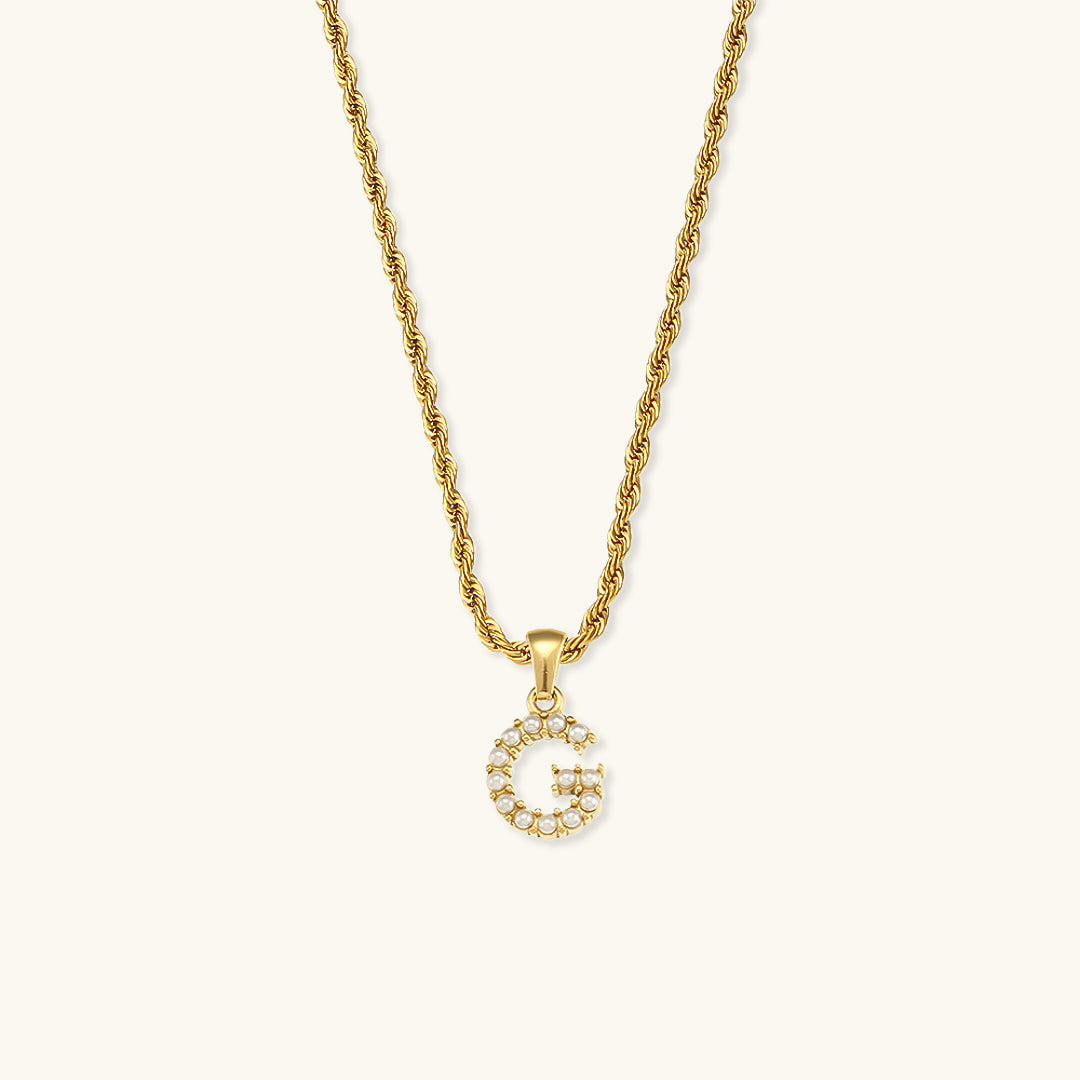 Elodie Initial Letter Pearl Necklace Image