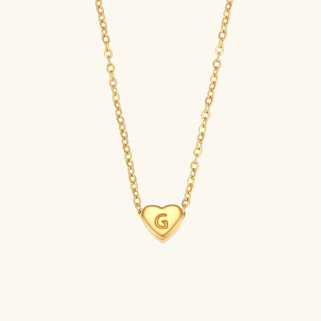 Heart Initial Gold Necklace Image