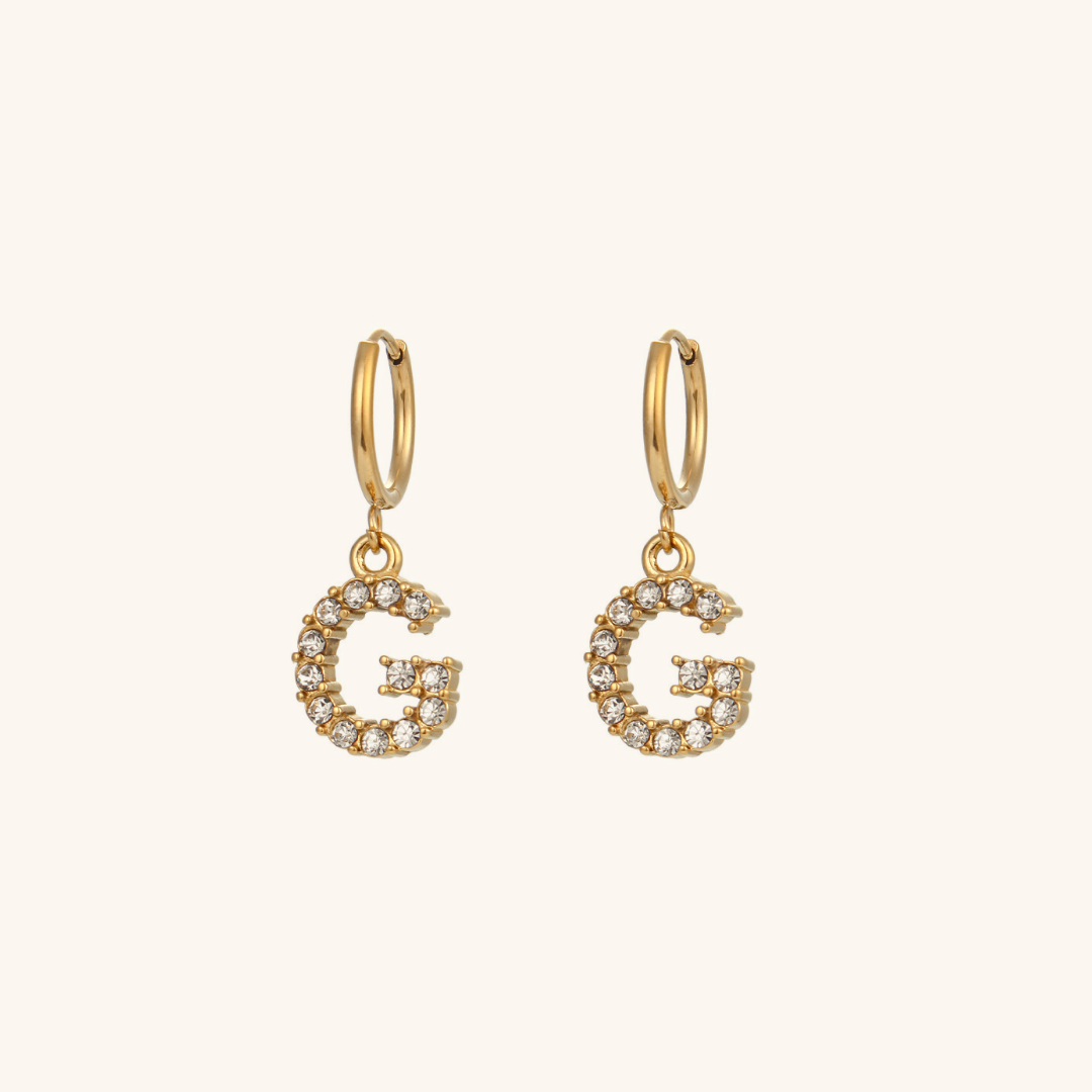 Wilhemina Initial Letter Earrings Image