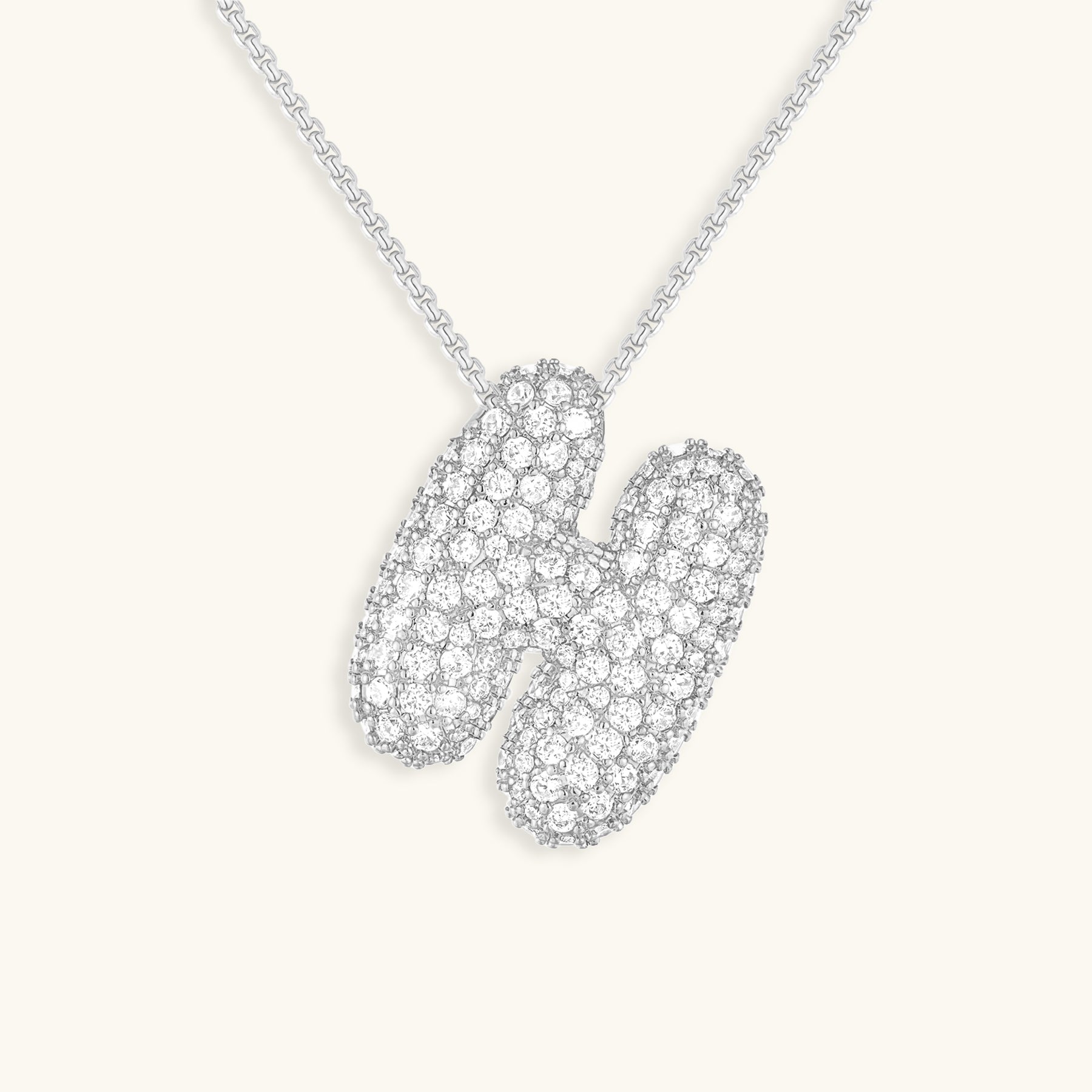 Bubble Initial Diamond Necklace Image