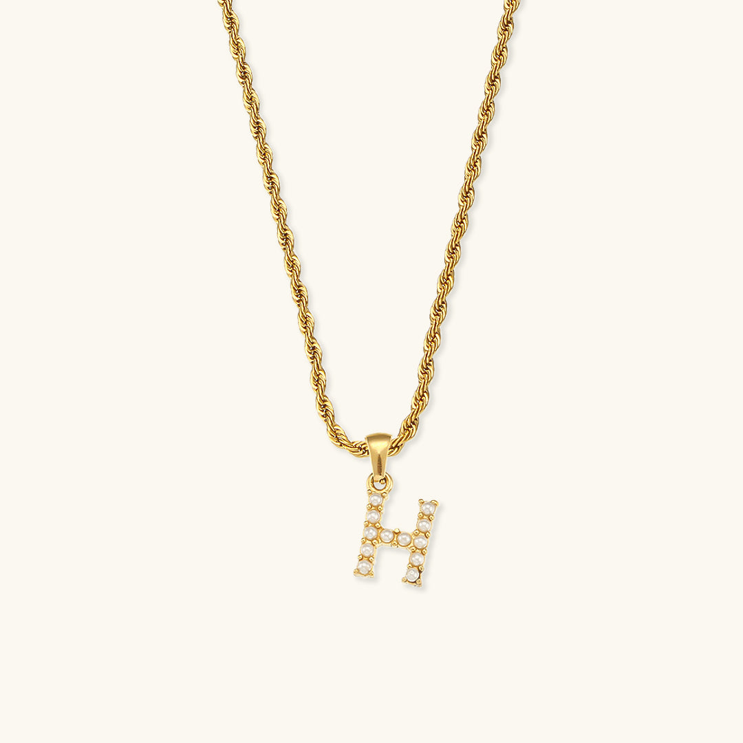 Elodie Initial Letter Pearl Necklace Image