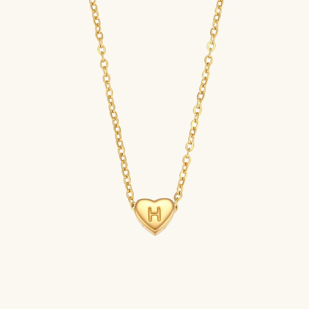 Heart Initial Gold Necklace Image