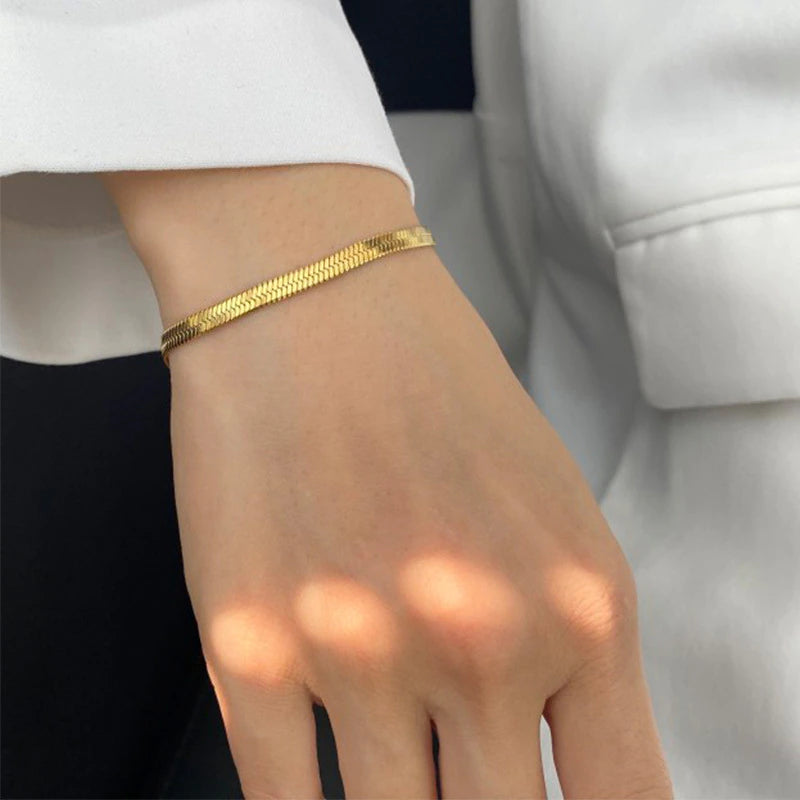 Ellaine Gold Herringbone Bracelet Image