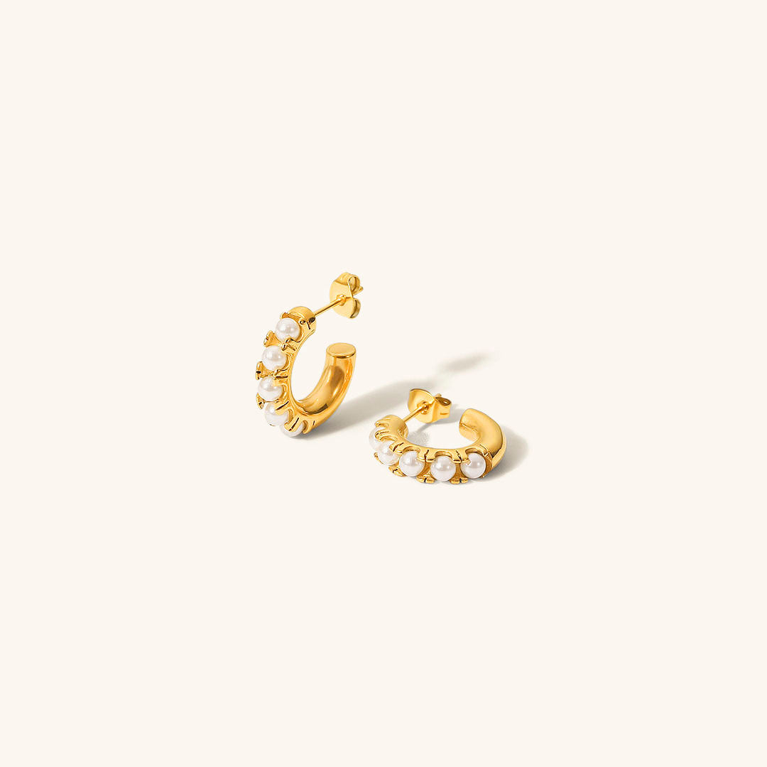 Irene Pearl Hoop Earrings Image