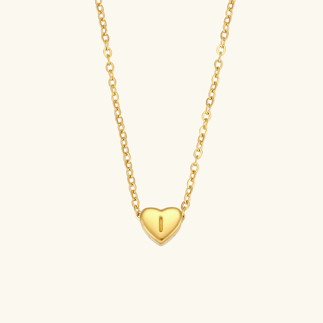 Heart Initial Gold Necklace Image