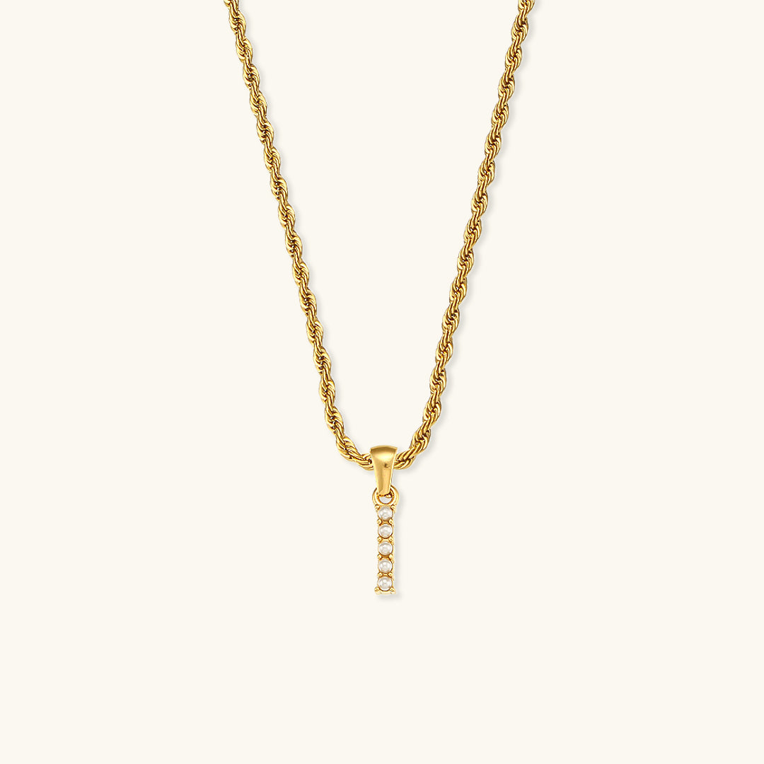 Elodie Initial Letter Pearl Necklace Image