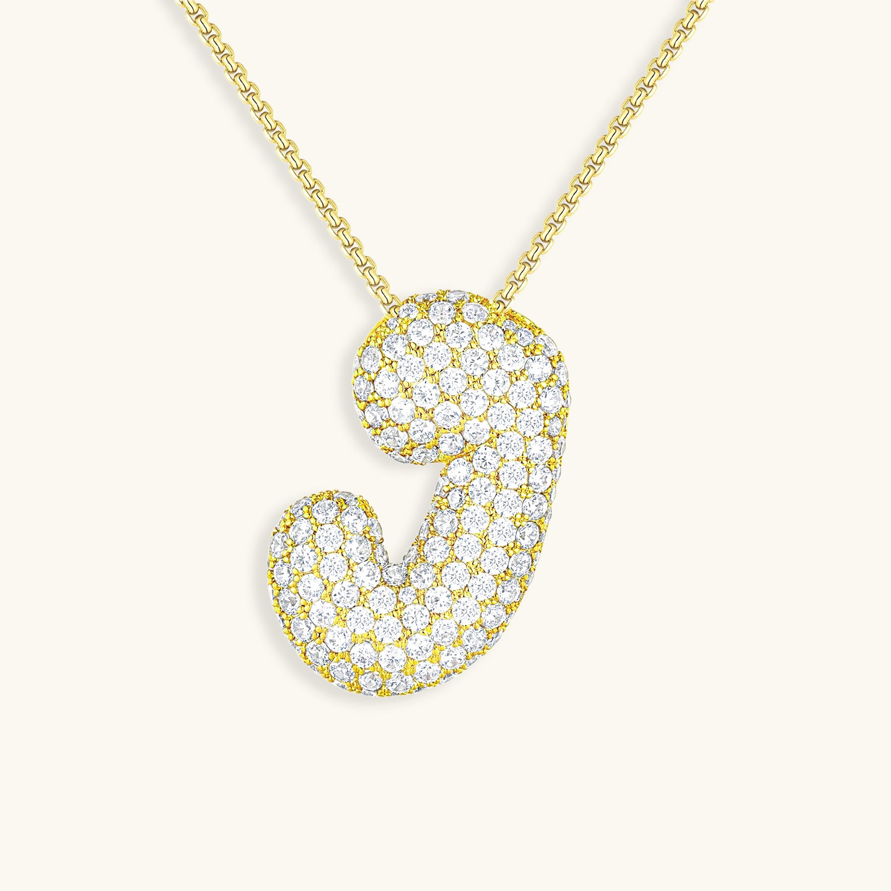 Bubble Initial Diamond Necklace Image