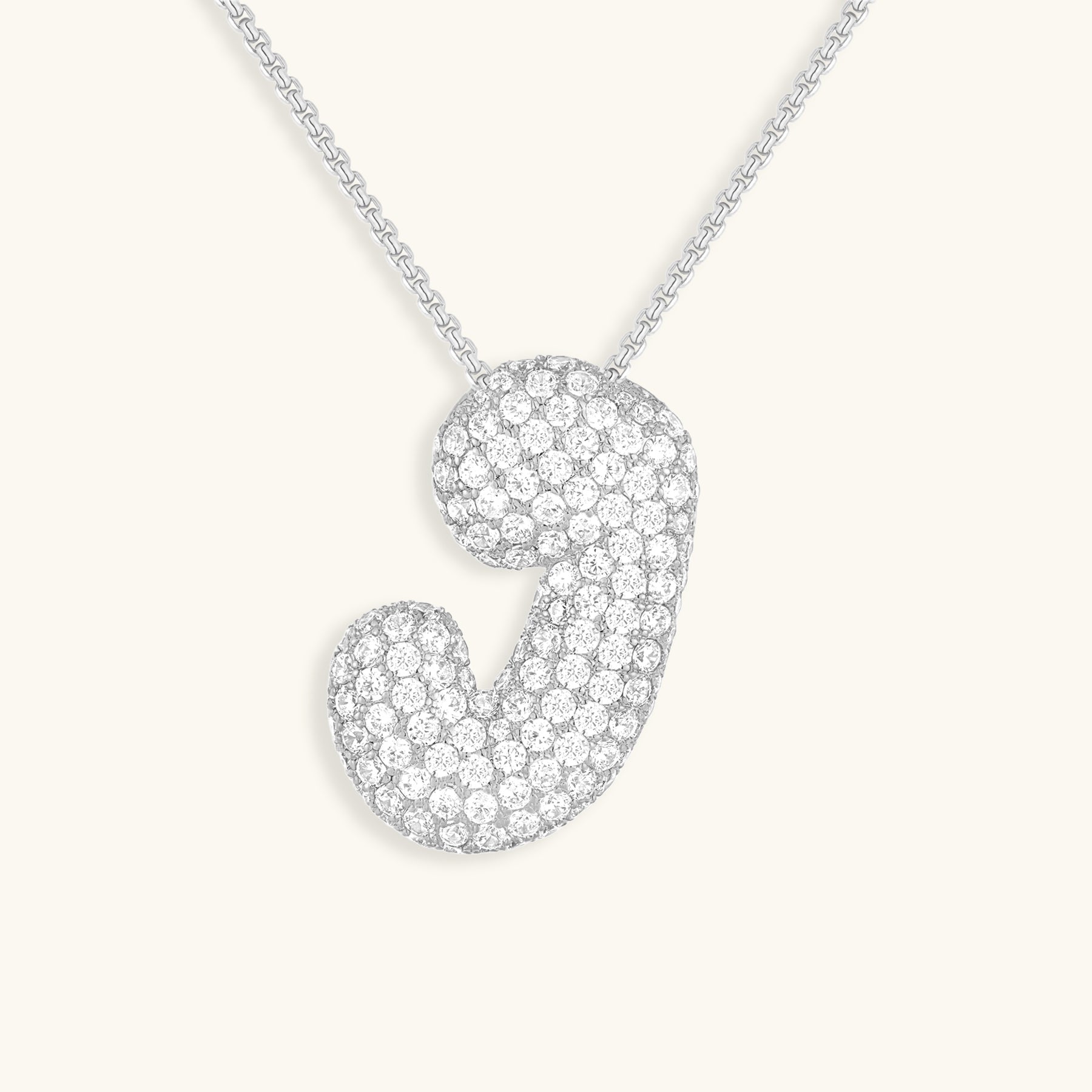 Bubble Initial Diamond Necklace Image