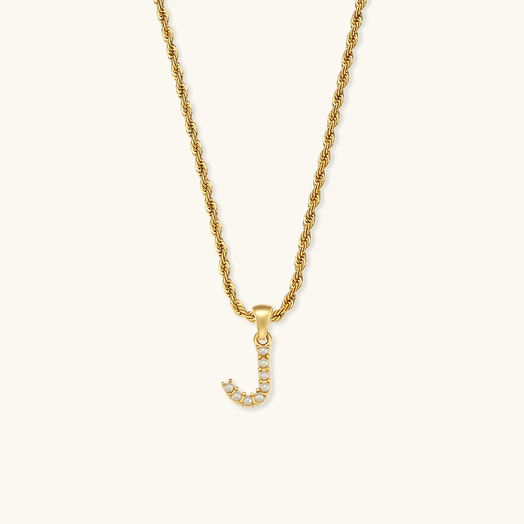 Elodie Initial Letter Pearl Necklace Image