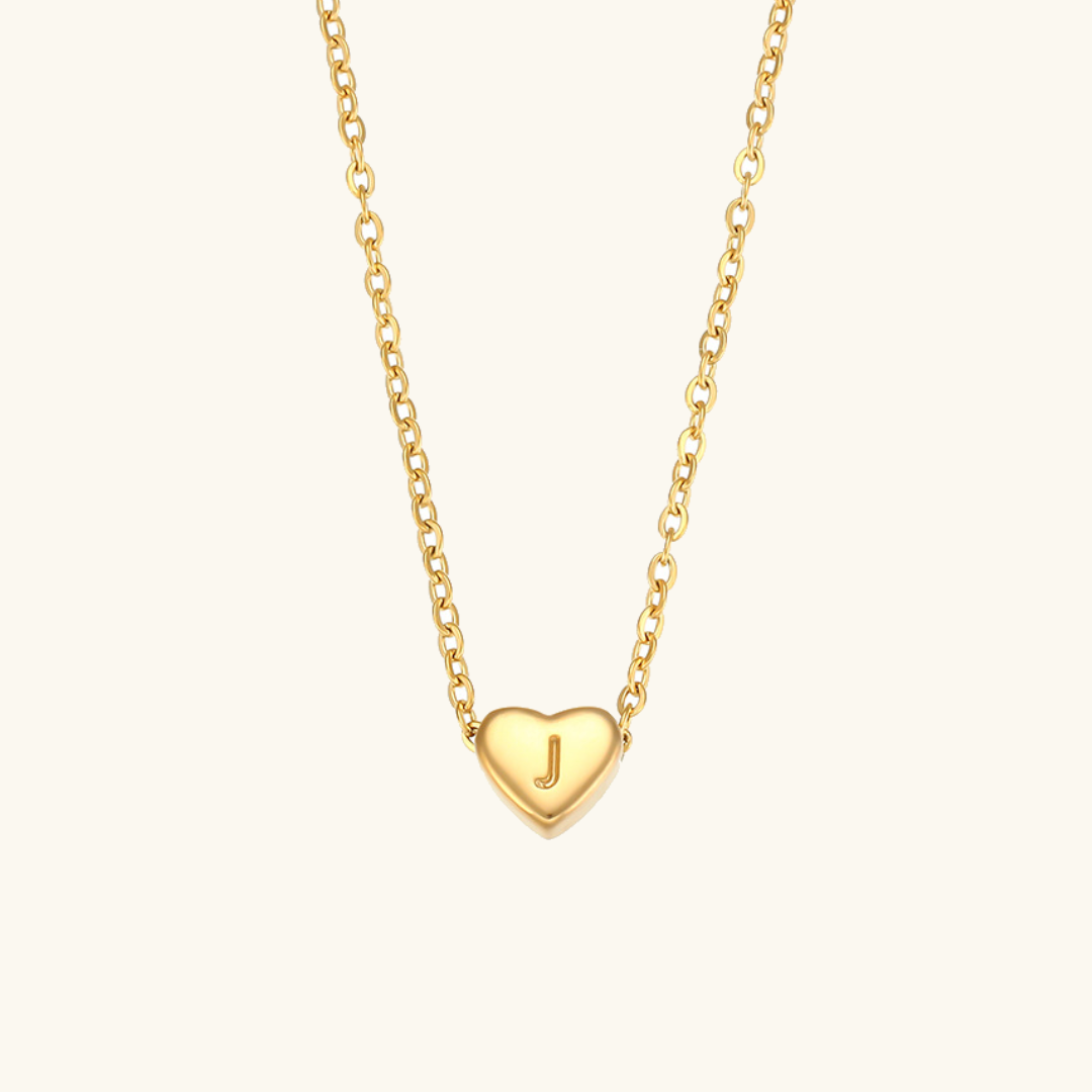 Heart Initial Gold Necklace Image