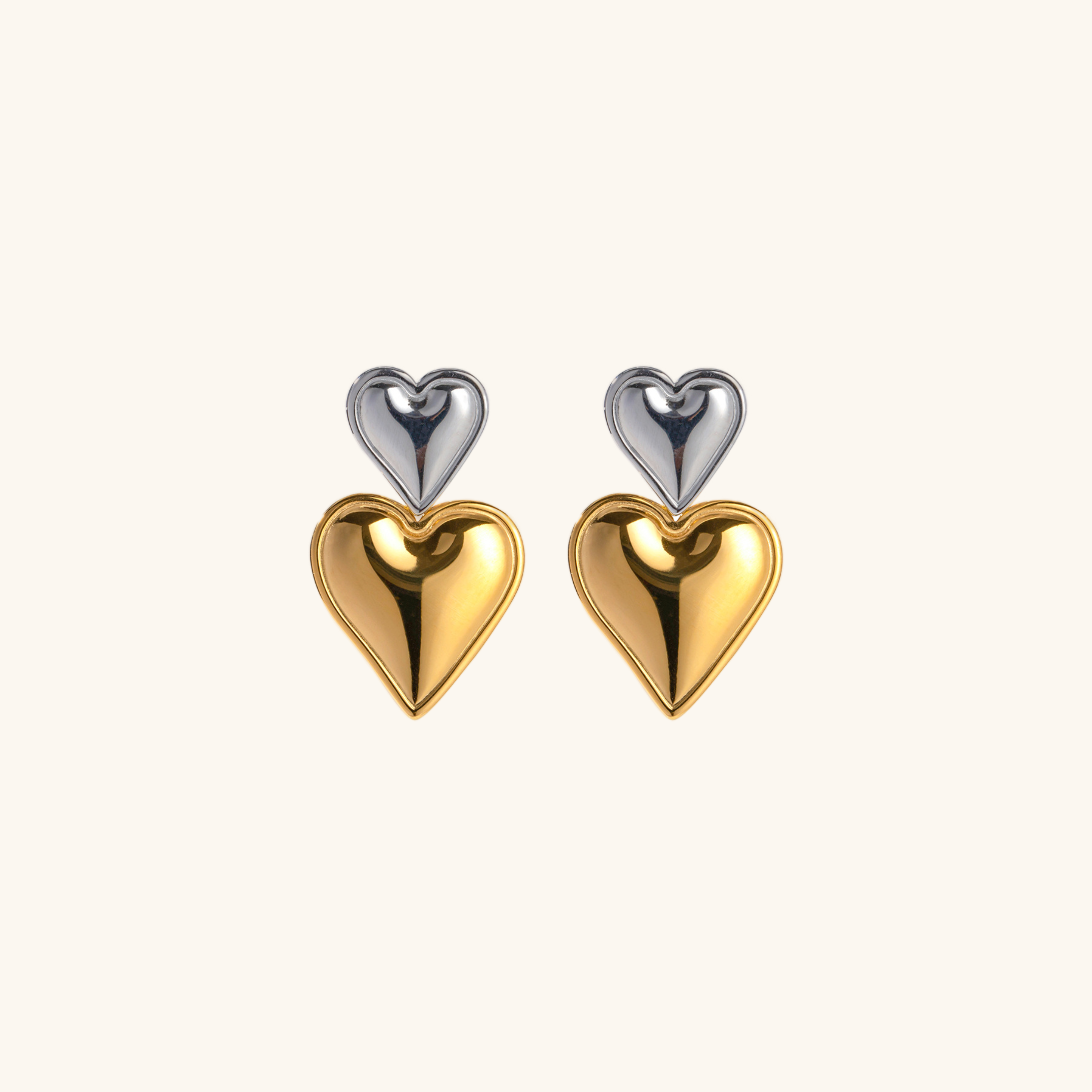 Zofia Two Tone Heart Earrings Image