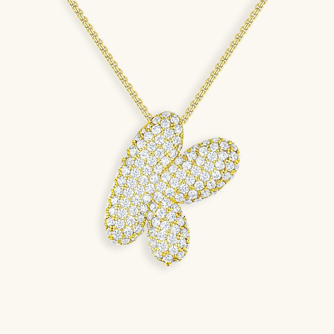 Bubble Initial Diamond Necklace Image