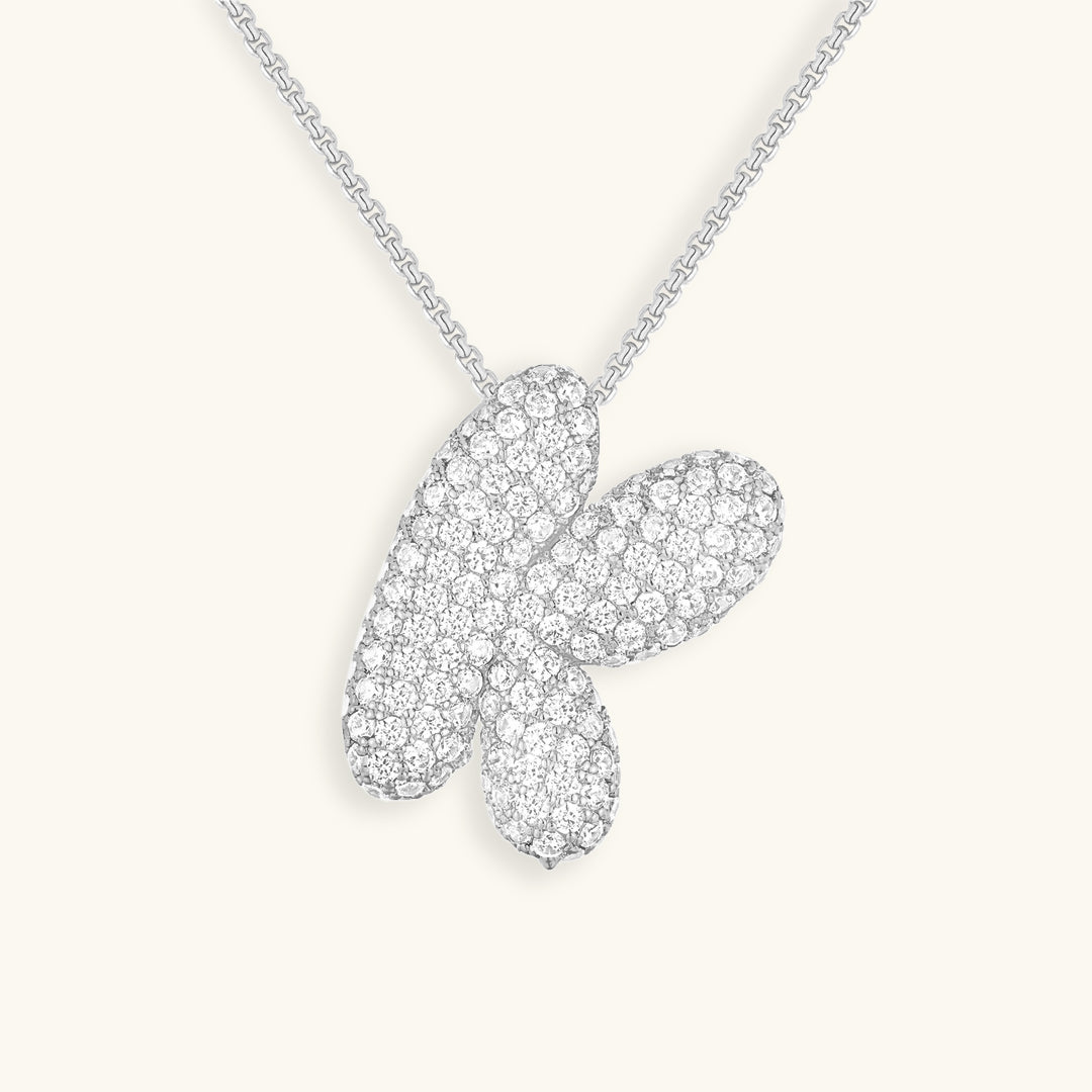 Bubble Initial Diamond Necklace Image